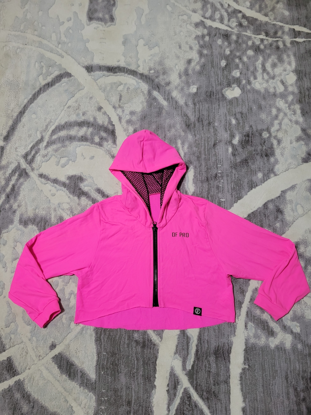 DF Pro Women Bright Pink Active Croped Hoodie Sizr M